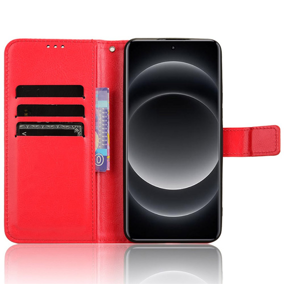 Flip case for Xiaomi 14 Ultra, Crazy Horse Wallet, red