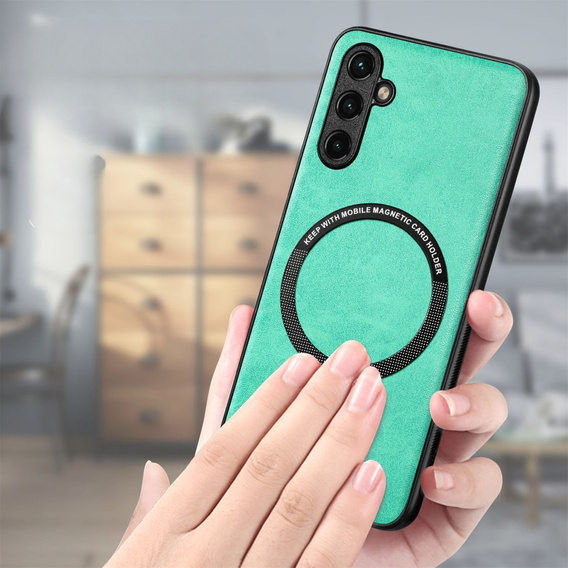 Case for Samsung Galaxy A14 5G, Leather Hybrid MagSafe, green