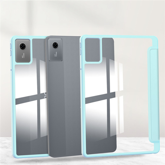 Case for Lenovo Idea Tab 11" 2025 TB336FU TB336ZU, with transparent back and stylus holder, blue
