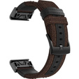 Canvas+Leather strap for Garmin Fenix 5/6/6 Pro / 7 / Forerunner 935/945 - Brown