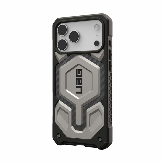 Urban Armor Gear case for iPhone 17 Pro Max, Monarch Pro Kevlar MagSafe, Titanium