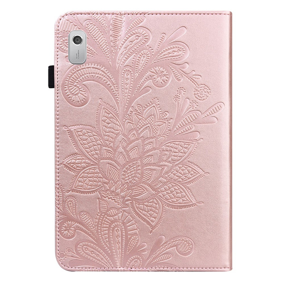 Flap case for Lenovo Tab M9, flower, pink rose gold
