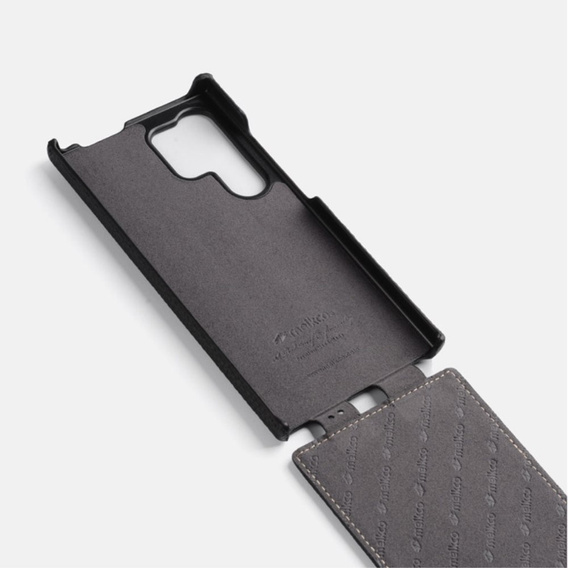 MELKCO flip case for Samsung Galaxy S24 Ultra, leather, flip, black