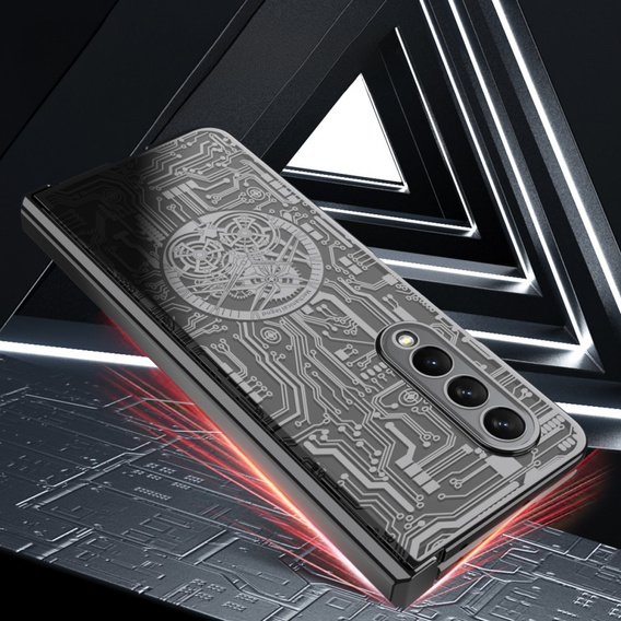 Case for Samsung Galaxy Z Fold 4 5G, Mechanical Legend, black