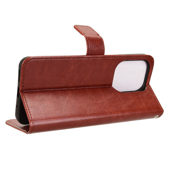 Flip case for Xiaomi Redmi 13, Crazy Horse Wallet, brown