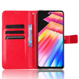 Flip case for Infinix Hot 30, Crazy Horse Wallet, red