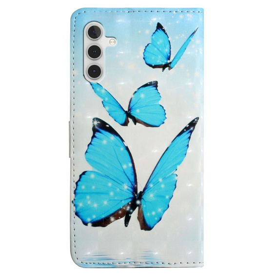 Flip case for Samsung Galaxy A05s, Wallet, Butterflies, blue