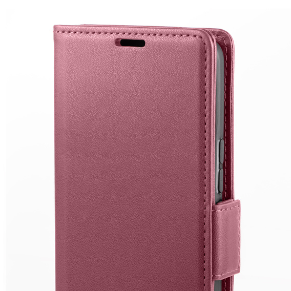 Case for Samsung Galaxy A36, ERBORD Glossy Litchi, wallet with flap, red
