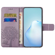 Flip case for Motorola Moto E22 / E22i, Wallet, tree i sowy, purple