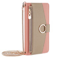 Flip case for Samsung Galaxy A56 5G, Wallet Zipper Pocket, with mirror, pink