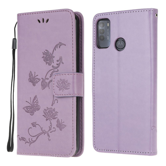 Flip case for Motorola Moto G50, Butterfly, purple