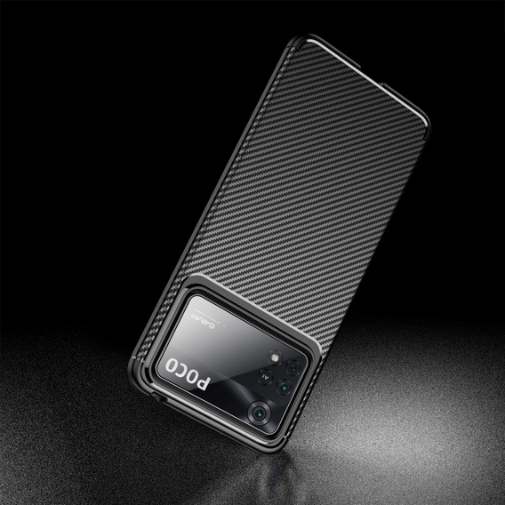 Case for Xiaomi Poco X4 Pro 5G, Carbon Gel, black