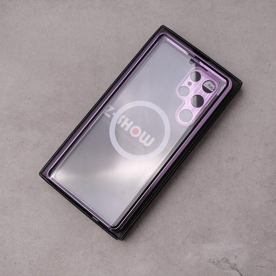 Magnetic Dual Glass MagSafe case for Samsung Galaxy S22 Ultra, purple