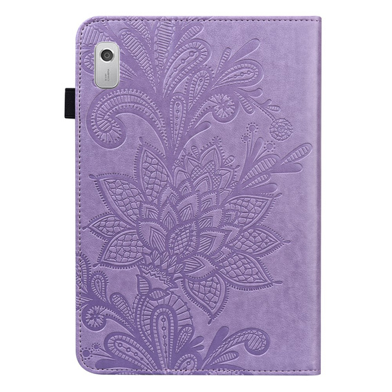 Flap case for Lenovo Pad M9, flower, purple
