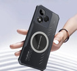Case for Honor 400 Lite, with magnetic sheet, transparent / black