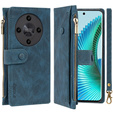 Flip case for Honor Magic 6 Lite 5G, Wallet Zipper Pocket, blue