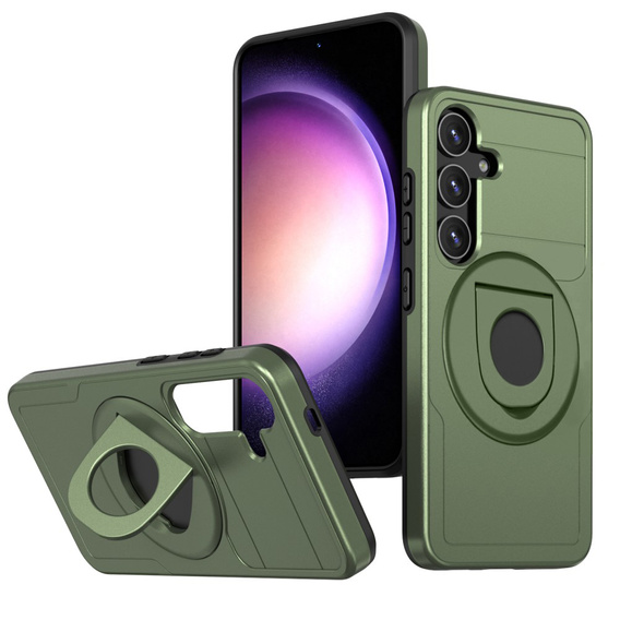 MagSafe case for Samsung Galaxy S24, Military Magnet, Hybrid Case, green