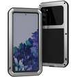 Love Mei Case for Samsung Galaxy S20 FE 4G/5G, armored with glass, silver