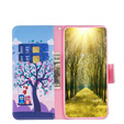 Flip case for Xiaomi Redmi 12C, Wallet, tree & owls, blue