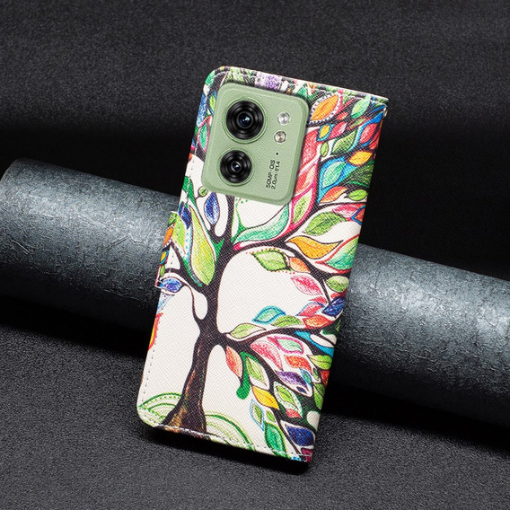 Flip case for Motorola Edge 40 5G, Wallet, tree of life, blue