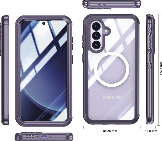 Case for Samsung Galaxy A36 / Samsung Galaxy A56, Shockproof, with glass, for MagSafe, purple