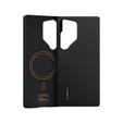 BENKS Kevlar Case for Samsung Galaxy S25 Ultra, for MagSafe, Carbon Fiber, black