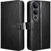 Flip case for Vivo V50 Lite 4G / 5G, Crazy Horse Wallet, black