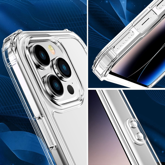 Case for iPhone 14 Pro, Shockproof, with film, transparent