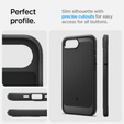 Spigen case for iPhone 16E, Rugged Armor MagSafe, black + Tempered Glass 9H