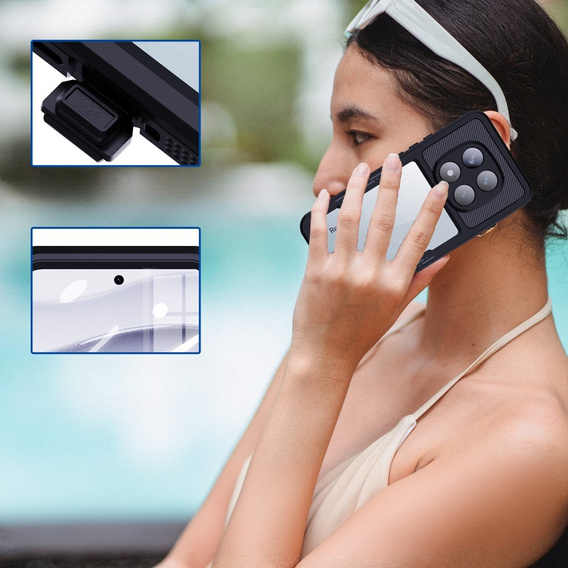 IP68 Waterproof Case for Xiaomi Redmi Note 14 Pro 5G, Redpepper, black