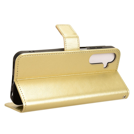 Flip case for Samsung Galaxy A26, Crazy Horse Wallet, gold