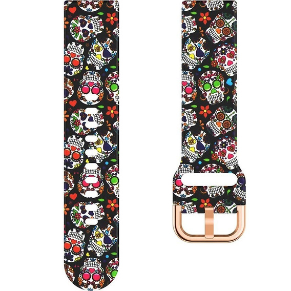 Silicone Strap for Samsung Galaxy Watch Active 20mm, Colorful Skull