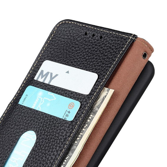KHAZNEH RFID case for Xiaomi Poco F6, Litchi Texture, black