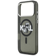 Karl Lagerfeld IML Glitter Karl & Choupette Sketch Logo MagSafe Case for iPhone 17 Pro Max