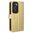 Flip case for Oppo Reno 12 Pro, Crazy Horse Wallet, gold
