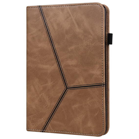 Case for Lenovo Tab M10 Plus TB-X606F, Classic, with space for stylus, brown