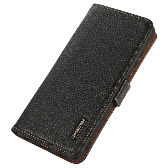 KHAZNEH RFID case for Motorola Moto G04 / G24 / G24 Power, Litchi Texture, black