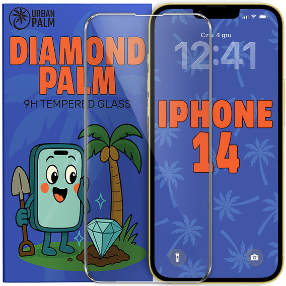 Diamond Palm Tempered Glass for iPhone 14