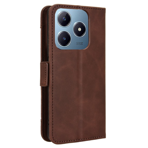Flip case for Realme C61, Card Slot, brown