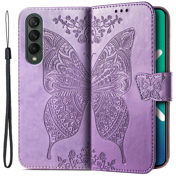 Flip case for Samsung Galaxy Z Fold 4 5G, Butterfly, purple