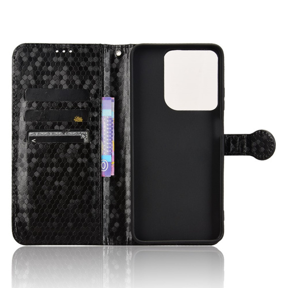 Flip case for Motorola Moto G86 Power 5G, Wallet Rhombus, black