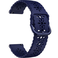Silicone strap for 20mm Soft Hollowed-out, Dark Blue
