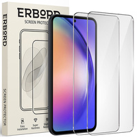 2x Tempered Glass for Samsung Galaxy A54 5G, ERBORD 9H Hard Glass for phone screen