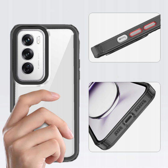 Case for Oppo A80, Fusion Hybrid, transparent / black