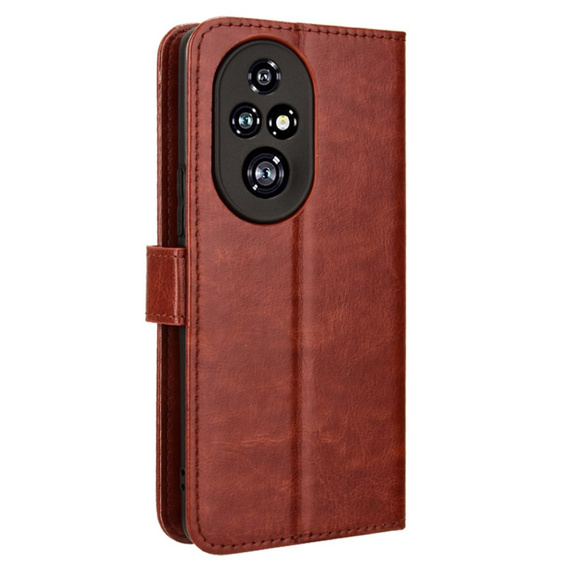 Flip case for Honor 200 Pro 5G, Crazy Horse Wallet, brown