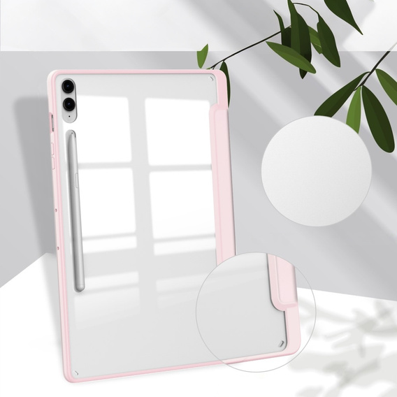 Case for Samsung Galaxy Tab S9 FE+ Plus, Smartcase Hybrid, with stylus space, pink