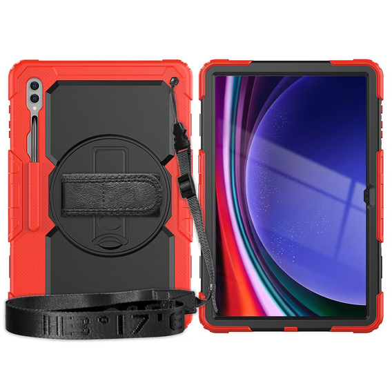 Case for Samsung Galaxy Tab S9 Ultra, Armor Protective, Red / Black