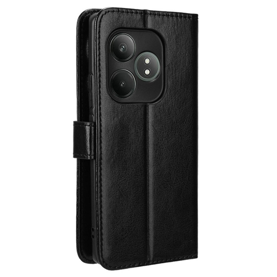 Flip case for Realme GT 6 / 6T, Crazy Horse Wallet, black
