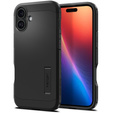 Spigen case for iPhone 16, Tough Armor Mag MagSafe, black + 9H Tempered Glass