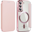 Flip case for Samsung Galaxy S22 5G, RFID Wallet MagSafe CamShield, pink